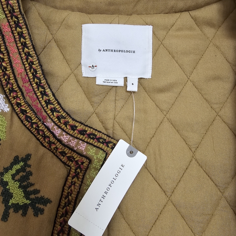 ANTHROPOLOGIE NWR Camo Embroidered Bomber Jacket - Picture 4 of 7